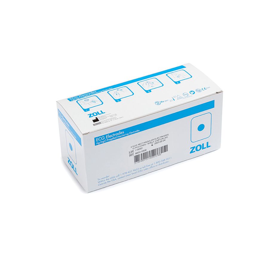 Zoll ECG Rectangular Electrodes 2x3 Strip 600 Case 8900-0006 Zoll ECG Rectangular Electrodes 2x3 Strip 600 Case 8900-0006